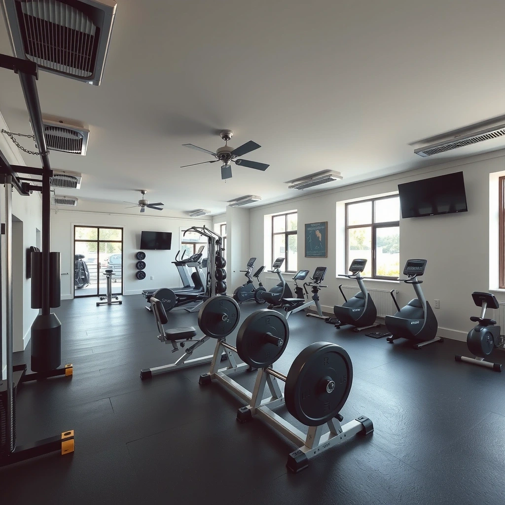 Empty gym interior ready for training