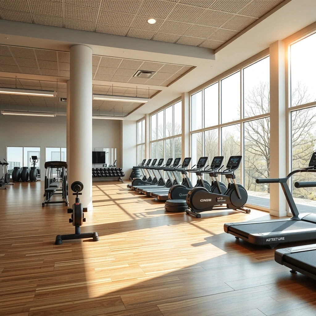 Clean fitness facility interior